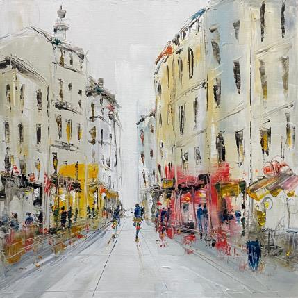 Peinture Rue animée par Raffin Christian | Tableau Figuratif Huile Urbain