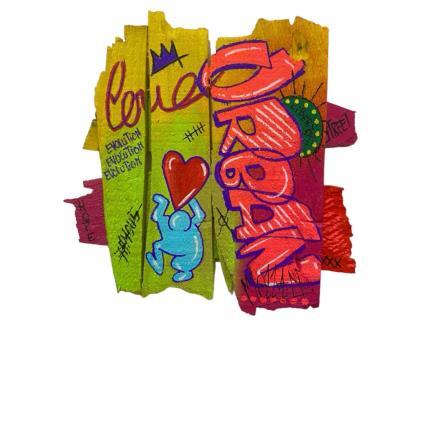 Peinture Evolution par Molla Nathalie  | Tableau Pop-art Acrylique, Bois, Posca Icones Pop