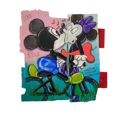 Peinture  Kiss par Molla Nathalie  | Tableau Pop-art Acrylique, Bois, Posca Icones Pop