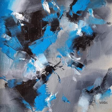 Peinture Blue and black par Virgis | Tableau Abstrait Huile Minimaliste
