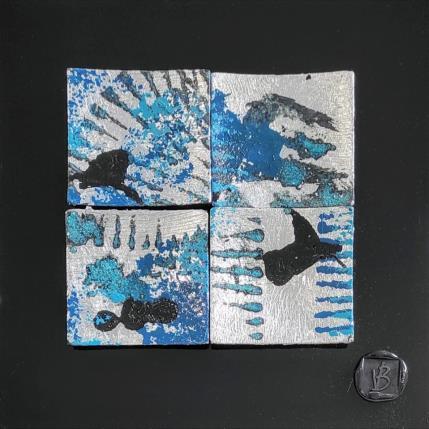 Peinture Toronto par Bauquel Véronique | Tableau Abstrait Acrylique, Bois, Collage, Feuille d'argent, Résine Minimaliste