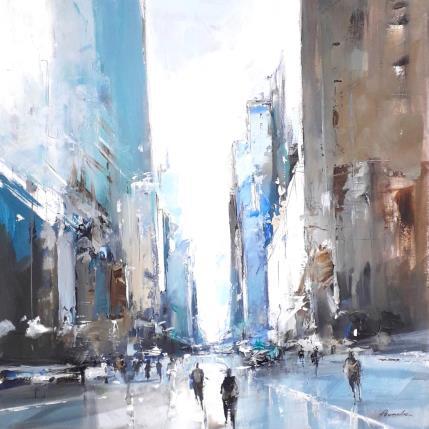 Peinture CITY BLUE par Poumelin Richard | Tableau Figuratif Acrylique, Huile Paysages