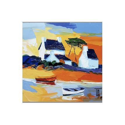 Peinture VILLAGE AU LITTORAL par Tual Pierrick | Tableau