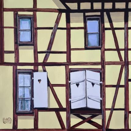 Peinture Yellow walls par Rasa | Tableau Figuratif Acrylique Urbain