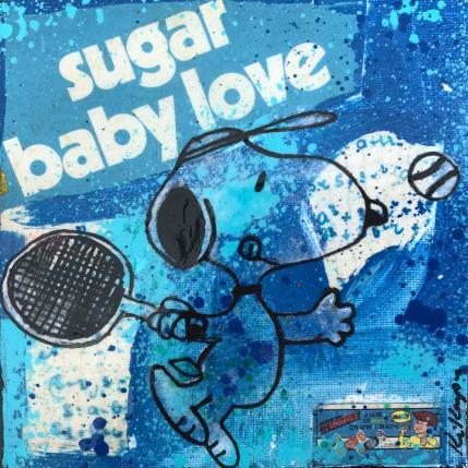 Peinture Snoopy tennis par Kikayou | Tableau Pop-art Acrylique, Collage, Graffiti Icones Pop