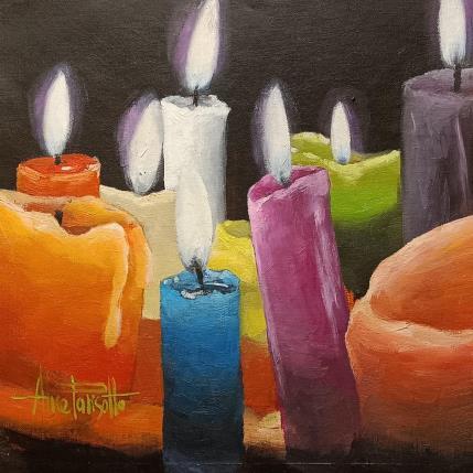 Peinture Bougies par Parisotto Alice | Tableau Figuratif Huile Natures mortes, Scènes de vie, Société