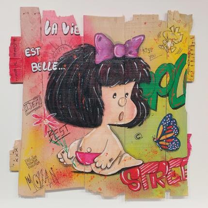 Painting Kiss you by Molla Nathalie  | Painting Pop-art Acrylic, Posca, Wood Pop icons