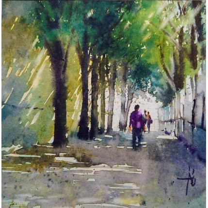 Peinture Ruelles boisées par Abbatucci Violaine | Tableau Figuratif Aquarelle