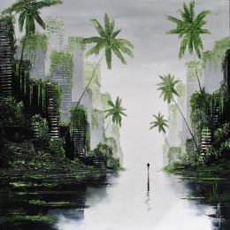 Painting Les brumes de demain by Galloro Maurizio | Painting Figurative Oil Urban