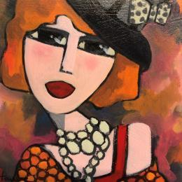 Peinture Capucine  par Fauve | Tableau Figuratif Acrylique Portraits, Scènes de vie