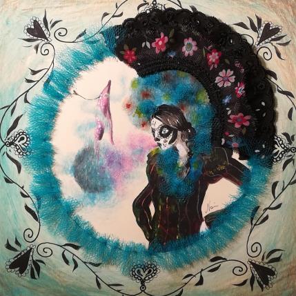 Painting Un essere effimero by Nai | Painting Surrealism Acrylic, Gluing Life style