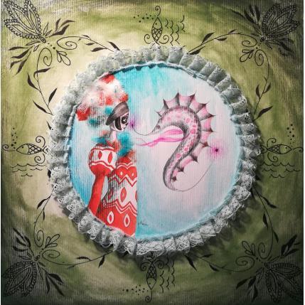 Painting Un Amica Come te by Nai | Painting Surrealism Acrylic, Gluing Life style