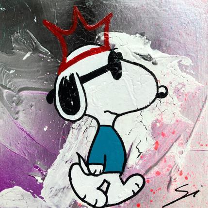 Peinture SNOOPY THE REAL KING par Mestres Sergi | Tableau Pop-art Acrylique, Graffiti Icones Pop