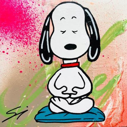 Peinture SNOOPY YOGA par Mestres Sergi | Tableau Pop-art Acrylique, Graffiti Icones Pop