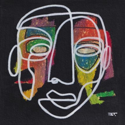 Peinture triple face par Detovart | Tableau Figuratif Acrylique Portraits