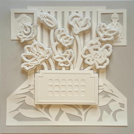 Peinture The Barmaid's Flowers par Ryder Susan | Tableau Figuratif Papier Icones Pop, Natures mortes, Noir & blanc