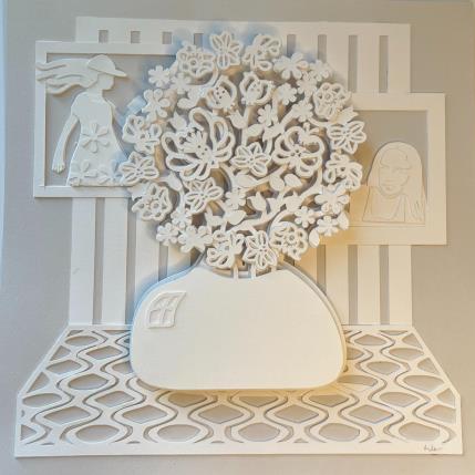 Peinture Mona Looks On par Ryder Susan | Tableau Figuratif Papier Minimaliste, Natures mortes, Noir & blanc