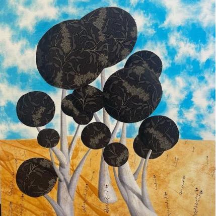 Painting Quegli strani e meravigliosi alberi grigi by Nai | Painting Surrealism Textile, Watercolor