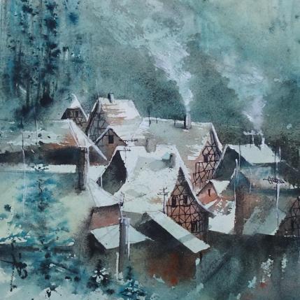 Painting Bien au chaud chez soi by Abbatucci Violaine | Painting Figurative Watercolor Pop icons