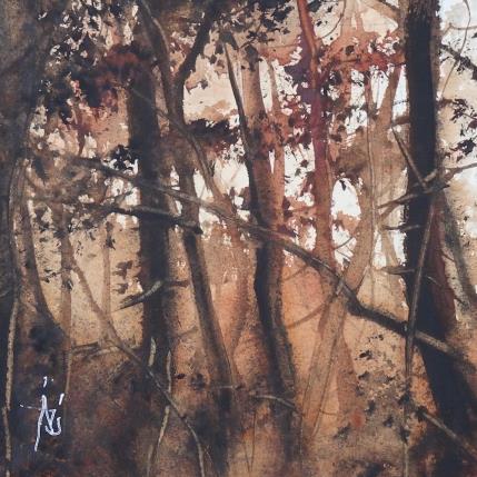 Peinture Foret fouillie par Abbatucci Violaine | Tableau Figuratif Aquarelle