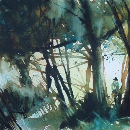 Painting A la lisière by Abbatucci Violaine | Painting Figurative Watercolor Pop icons