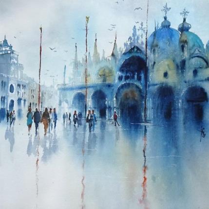 Painting Saint Marc est dans la place by Abbatucci Violaine | Painting Figurative Watercolor