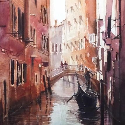 Painting Ca gondole by Abbatucci Violaine | Painting Figurative Watercolor