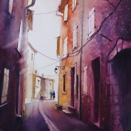 Painting Un p'tit village bien tranquille by Abbatucci Violaine | Painting Figurative Watercolor