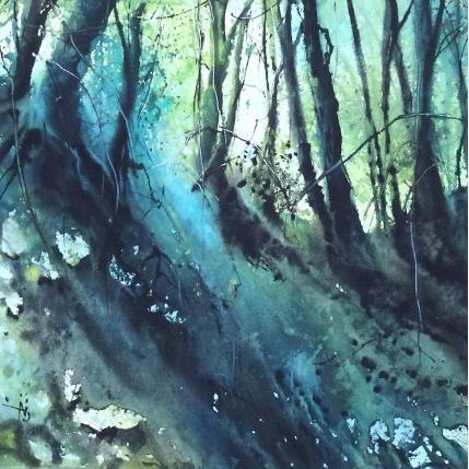 Peinture Le talus par Abbatucci Violaine | Tableau Figuratif Aquarelle