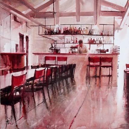 Painting Chez l'italien by Abbatucci Violaine | Painting Figurative Watercolor