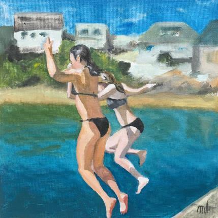 Peinture Un été à Saint-Malo par Laplane Marion | Tableau Figuratif Huile Enfant