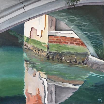 Peinture Le Pont par Laplane Marion | Tableau Figuratif Huile Urbain