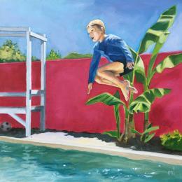 Painting Pink  by Laplane Marion | Painting Figurative Oil Child