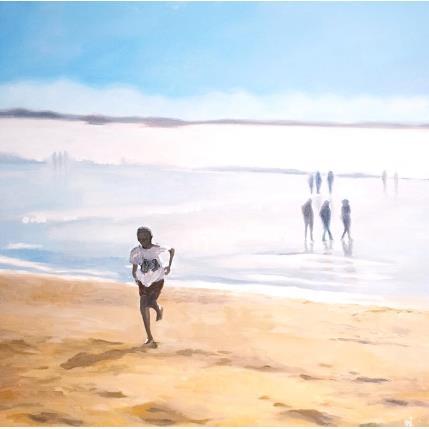 Peinture 17h l'été par Laplane Marion | Tableau Figuratif Huile Marine, Scènes de vie