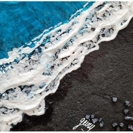 Peinture Punalu'u Hawaien par Geiry | Tableau Matiérisme Acrylique, Pigments, Poudre de marbre Marine, Nature