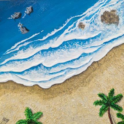 Peinture Ile Socorro par Geiry | Tableau Matiérisme Acrylique, Pigments, Poudre de marbre Marine, Nature