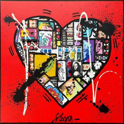 Painting pop He (art) by Costa Sophie | Painting Pop-art Acrylic, Gluing, Upcycling Pop icons