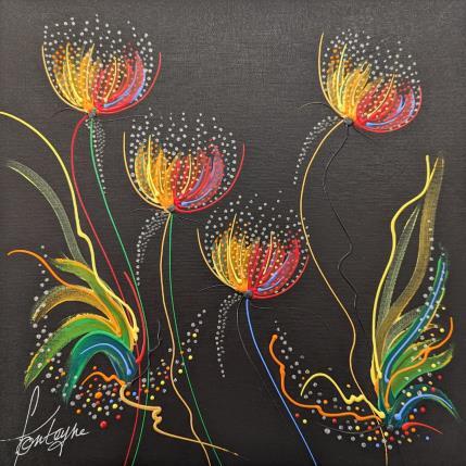 Peinture Les Fleurs dans ton Coeur par Fonteyne David | Tableau Figuratif Acrylique Nature