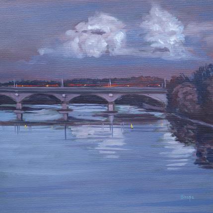 Peinture Pont Raymond Poincaré - Lyon par Sirope Rémy | Tableau Figuratif Huile Paysages