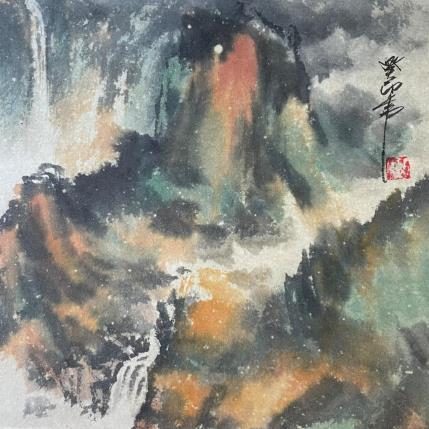 Peinture F2 Colorful mountains  105-20735-20240117-6 par Yu Huan Huan | Tableau Figuratif Encre Paysages