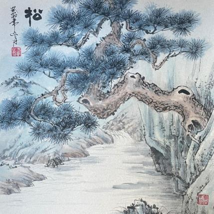 Peinture Pine par Yu Huan Huan | Tableau Figuratif Aquarelle, Encre Nature, Paysages