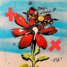Peinture FLWR AND THE DRONE par MR.P0pArT | Tableau Pop-art Acrylique, Graffiti Nature
