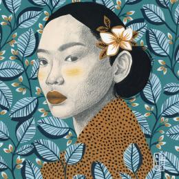 Peinture Ha-Yoon par Alie Loizel | Tableau Figuratif Acrylique Nature, Portraits