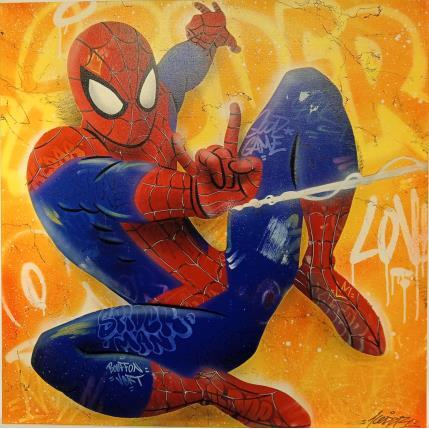 Painting Yellow-Spider by Kedarone | Painting Pop-art Acrylic, Graffiti Pop icons