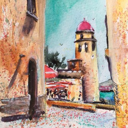 Peinture Dame des Anges à Collioure par Hoffmann Elisabeth | Tableau Figuratif Aquarelle Urbain