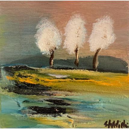 Peinture lointain par Shahine | Tableau Figuratif Huile