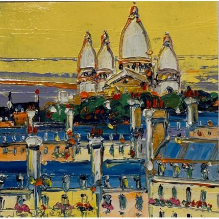 Pintura Fleurs au balcon, Paris por Corbière Liisa | Pintura Figurative Oil Landscapes