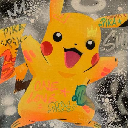 Peinture PIKACHU HAPPY par Kedarone | Tableau Pop-art Acrylique, Graffiti Icones Pop