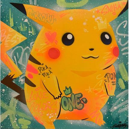 Peinture PIKACHU OLD SCHOOL par Kedarone | Tableau Pop-art Acrylique, Graffiti Icones Pop