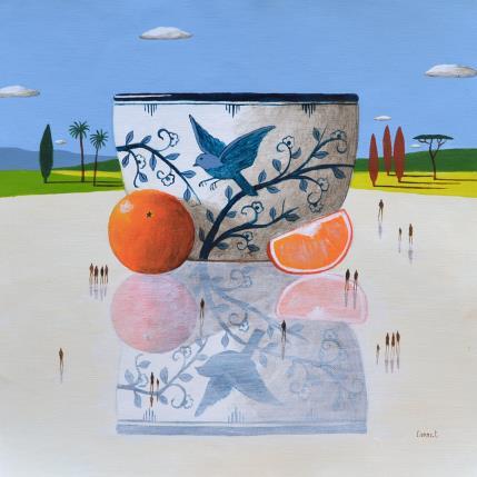 Peinture coupe à l'oiseau par Lionnet Pascal | Tableau Surréalisme Acrylique Natures mortes, Paysages, Scènes de vie